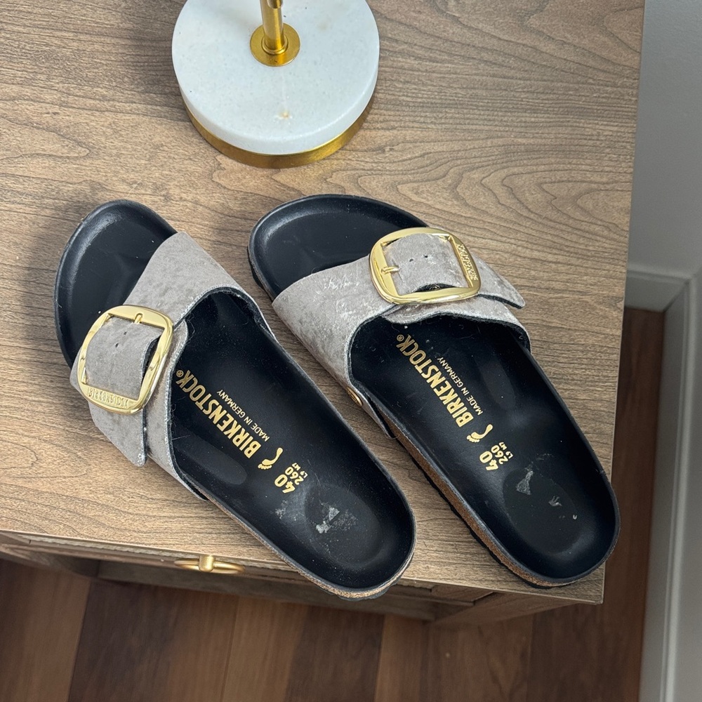 Birkenstock Women's Black and Gray Sandals
